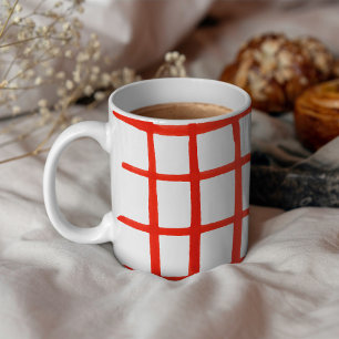 Gouache rotes Gitter Kaffeetasse