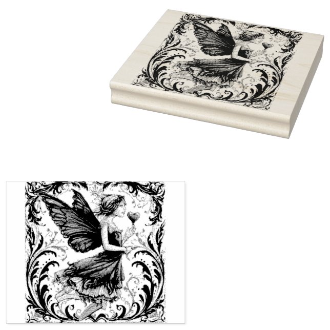 Gouache Whimsy: Gouache Valentine Fairy Gummistempel (Stempel)