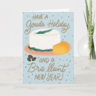 Gouda Holiday und brillante New Year Cheesy Card Karte