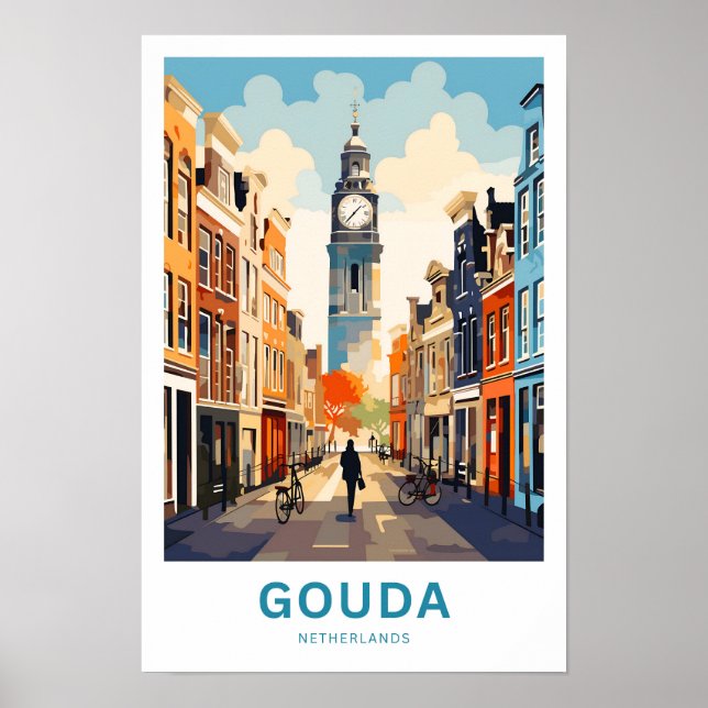 Gouda Netherlands Travel Print Poster (Vorne)