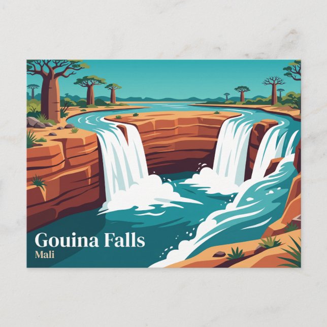 Gouina-Fälle Mali Postkarte (Vorderseite)
