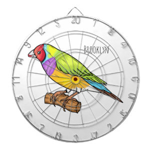 Gouldian finch bird Cartoon Illustration Dartscheibe