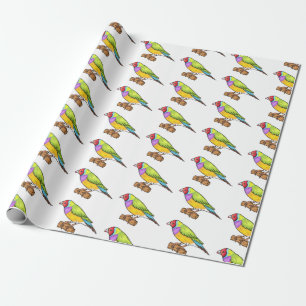 Gouldian finch bird Cartoon Illustration Geschenkpapier