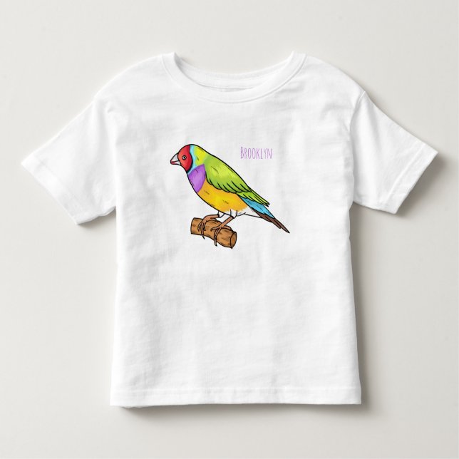Gouldian finch bird Cartoon Illustration Kleinkind T-shirt (Vorderseite)