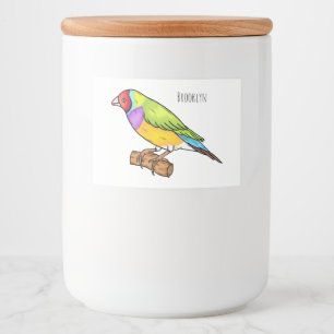 Gouldian finch bird Cartoon Illustration Lebensmitteletikett