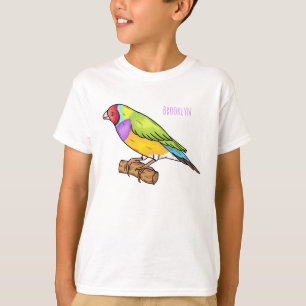 Gouldian finch bird Cartoon Illustration T-Shirt