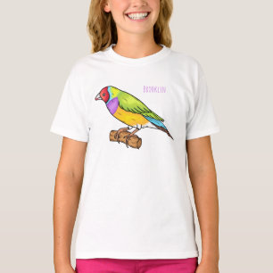 Gouldian finch bird Cartoon Illustration T-Shirt