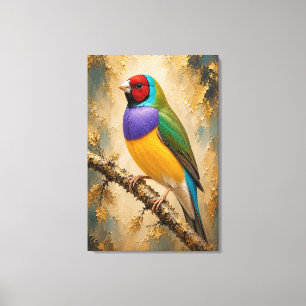 Gouldian-Fink Luxus-Impasto-Leinwanddruck Leinwanddruck