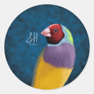 Gouldian Fink Runder Aufkleber