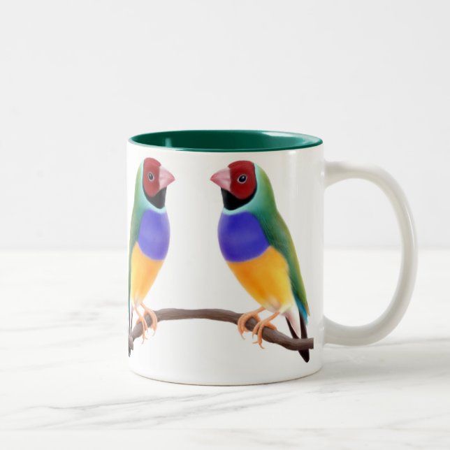 Gouldian Fink-Tasse Zweifarbige Tasse (Rechts)