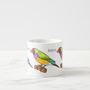 Gouldianfink-Vogel-Cartoon-Illustration Espressotasse