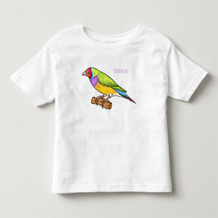 Gouldianfink-Vogel-Cartoonillustration Kleinkind T-shirt