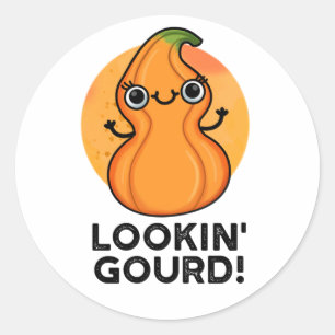 Gourd Funny Veggie Pun suchen Runder Aufkleber