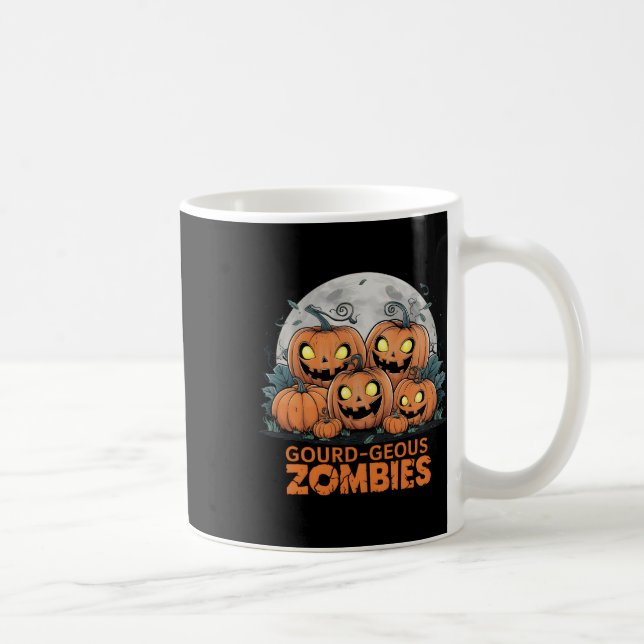 Gourd-geous Zombies Spooky Zombie Pumpkins Funny H Kaffeetasse (Rechts)