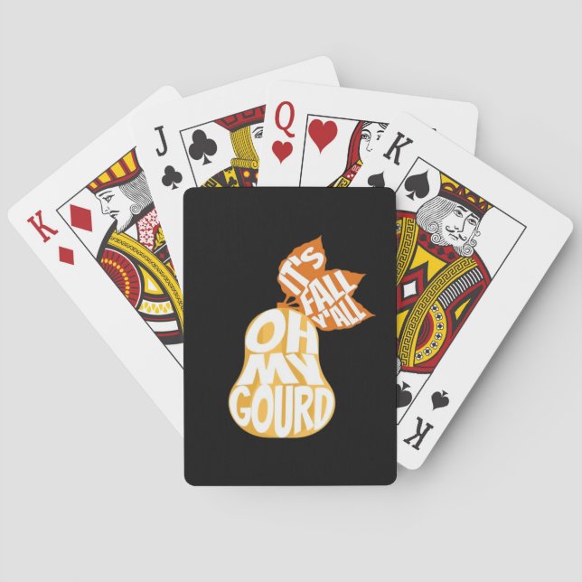 Gourd It's Fall Y’all Funny Retro Fall Pun Spielkarten (Rückseite)