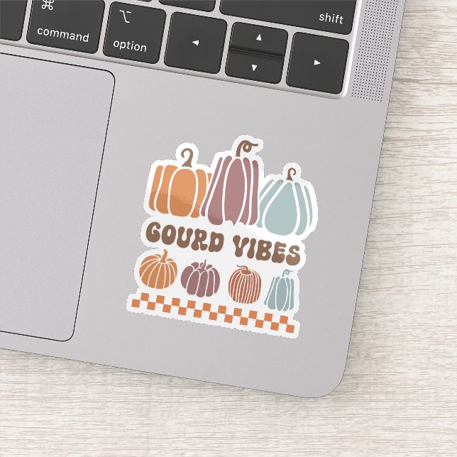 Gourd Vibes Funny Fall Pumpkins Sticker (Detail)