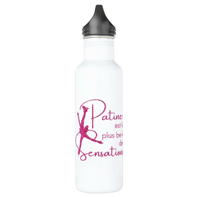 Gourde patineuse Rose brillant belle sensation Edelstahlflasche (Links)