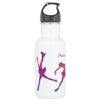 Gourde pour patineuse sur glace - Arc en ciel rose Edelstahlflasche