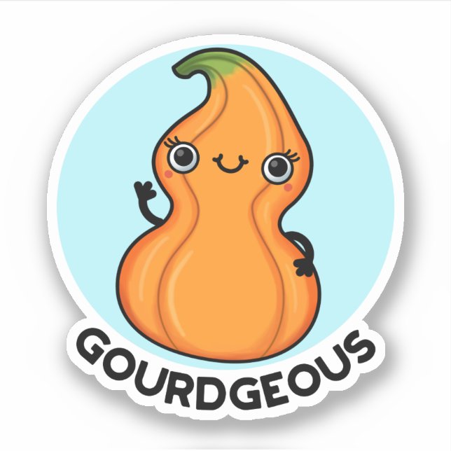 Gourdgeous Funny Gourd Veggie Pun Aufkleber (Vorderseite)