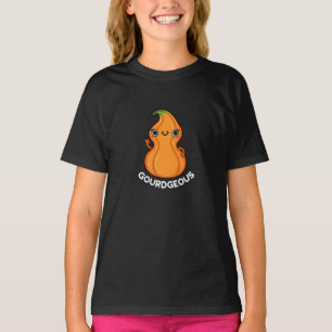 Gourdgeous Funny Gourd Veggie Pun Dark BG T-Shirt
