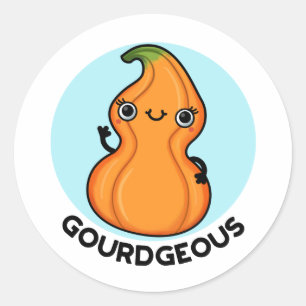 Gourdgeous Funny Gourd Veggie Pun Runder Aufkleber
