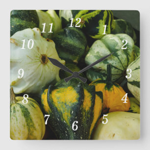 Gourds Galore Wall Clock Quadratische Wanduhr