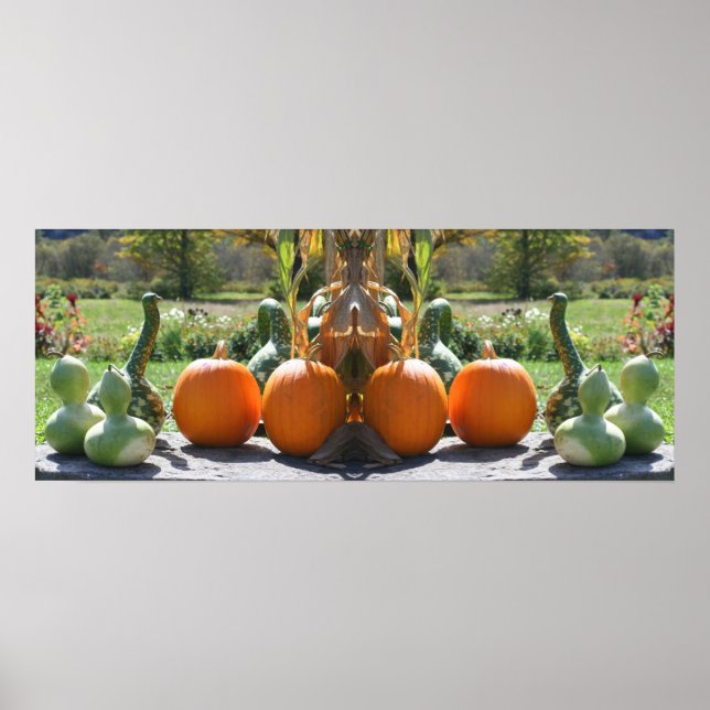 Gourds und Pumpkins Fall Mirror Abstrakt Poster (Vorne)