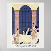 Gourmands, 1920-1930 (pochoir print)