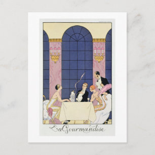 Gourmands, 1920-1930 (pochoir print) postkarte