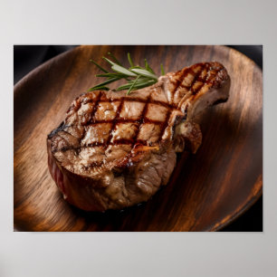 Gourmet Beef Steak mit perfekten Sear Markierungen Poster