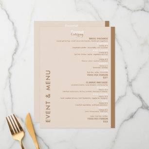 Gourmet Catering Flat Menu Menükarte