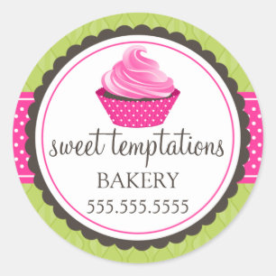 Gourmet Cupcake Bäckerei Box Siegel Runder Aufkleber