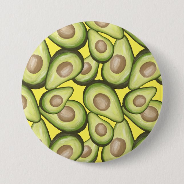 Gourmet Fresh Cut Vegan Avocado Muster Button (Vorderseite)