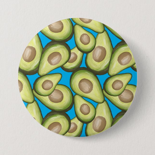 Gourmet Fresh Cut Vegan Avocado Muster Button (Vorderseite)