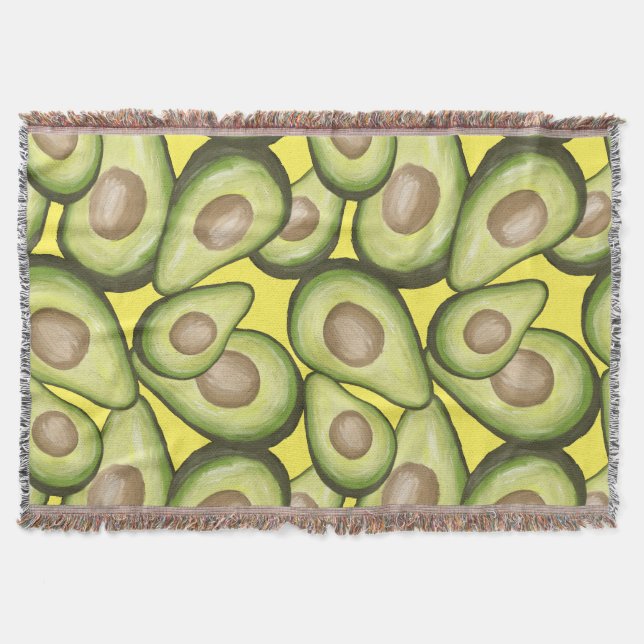 Gourmet Fresh Cut Vegan Avocado Muster Decke (Vorderseite)