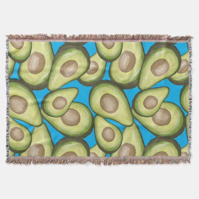 Gourmet Fresh Cut Vegan Avocado Muster Decke (Vorderseite)