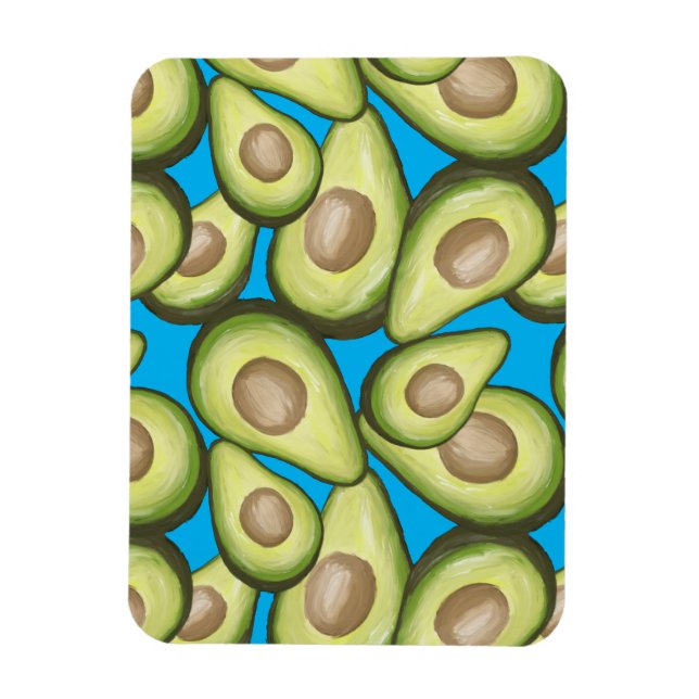 Gourmet Fresh Cut Vegan Avocado Muster Magnet (Vertikal)