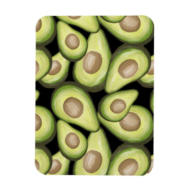 Gourmet Fresh Cut Vegan Avocado Muster Magnet (Vertikal)