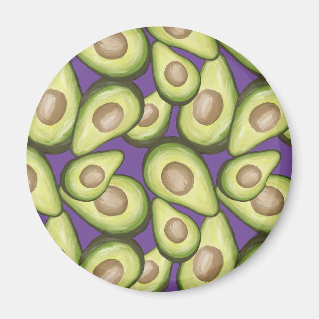 Gourmet Fresh Cut Vegan Avocado Muster Magnet (Vorne)