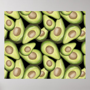Gourmet Fresh Cut Vegan Avocado Muster Poster