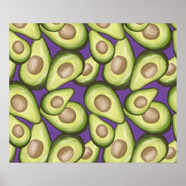Gourmet Fresh Cut Vegan Avocado Muster Poster (Vorne)