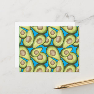 Gourmet Fresh Cut Vegan Avocado Muster Postkarte
