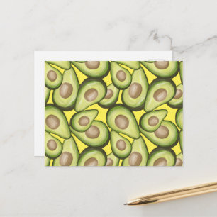 Gourmet Fresh Cut Vegan Avocado Muster Postkarte