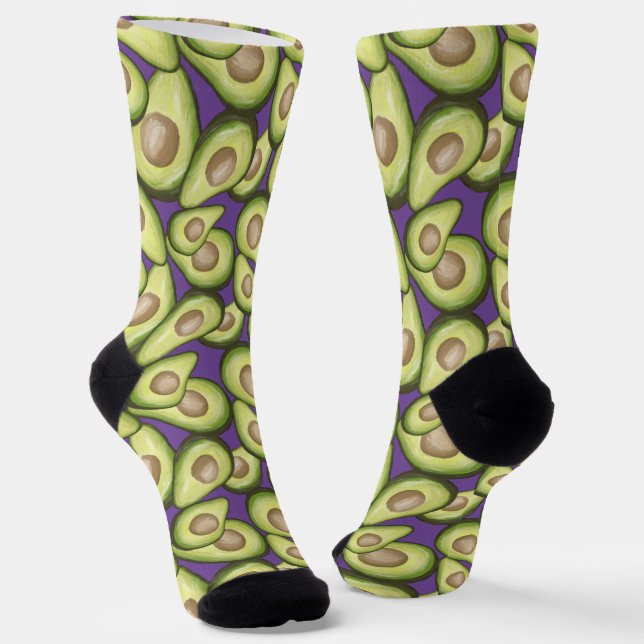 Gourmet Fresh Cut Vegan Avocado Muster Socken (Gewinkelt)