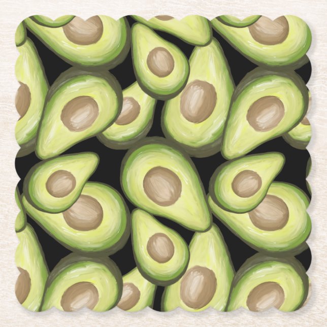 Gourmet Fresh Cut Vegan Avocado Muster Untersetzer (Vorderseite)