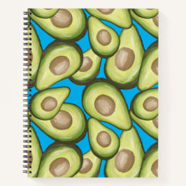 Gourmet Fresh Cut Vegan Avocado Pattern Notebook Notizbuch