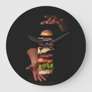 Gourmet Hamburger Acrylmauer-Uhr Große Wanduhr