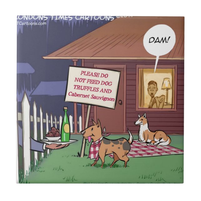 Gourmet Hunde Lustig Fliese (Vorderseite)