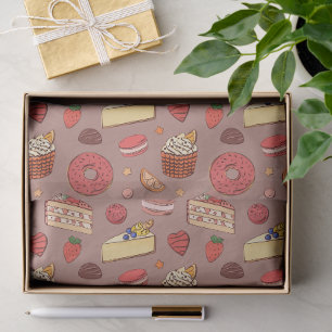 Gourmet-Käsekuchen & Bäckerei-Leckereien-Muster Seidenpapier