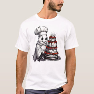 Gourmet Koch Ghost mit Spooky Skull Cake Hallowee T-Shirt